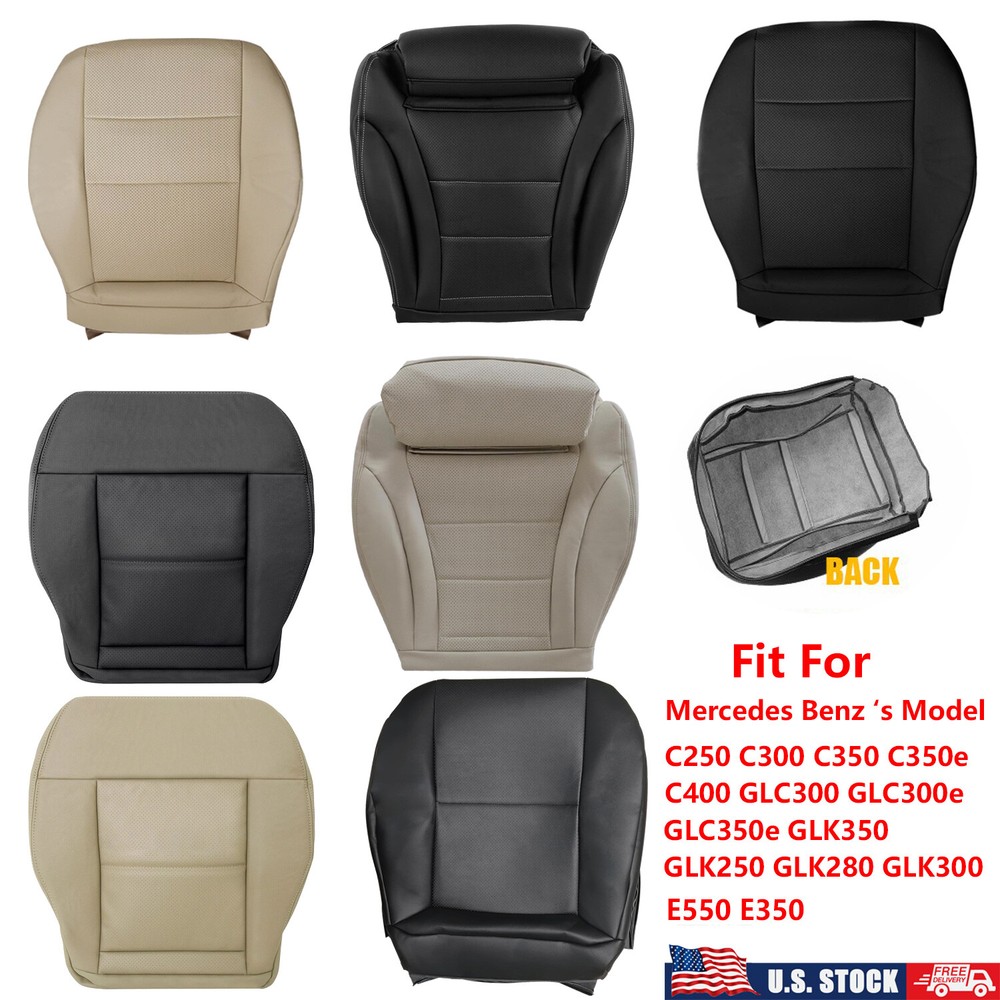 Fit Mercedes Benz 2008-2021 Black/Tan Front Driver Bottom Leather Seat Cover New