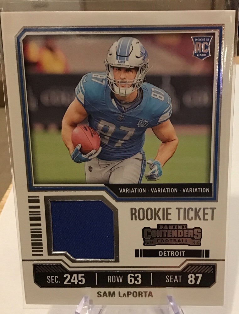 Sam Laporta 2023 Panini Contenders - Rookie Ticket Swatches Variations #TS30V