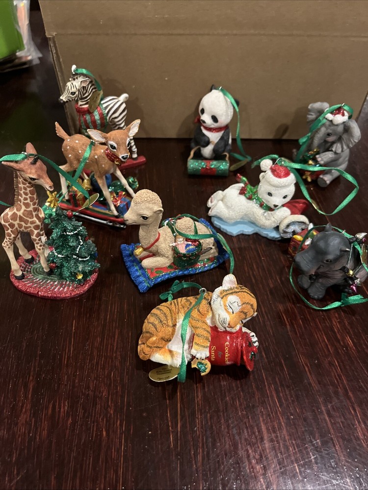 Collectable Set of 9 Danbury Baby Animal Christmas Ornaments