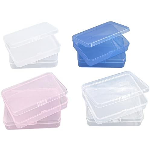 8-Piece Multicolor Hinged Lid Plastic Storage Box Set
