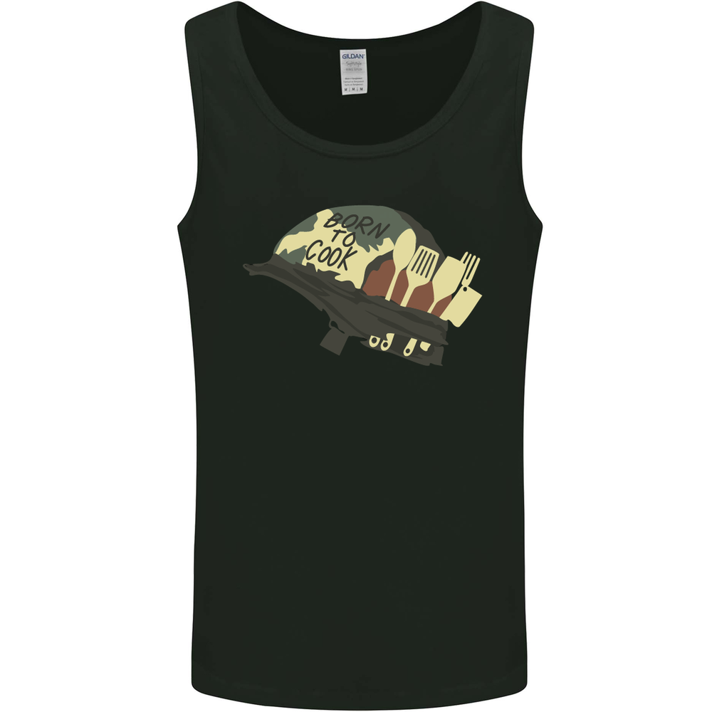 Born to Cook Funny Chef Parody Cooking Mens Vest Tank Top