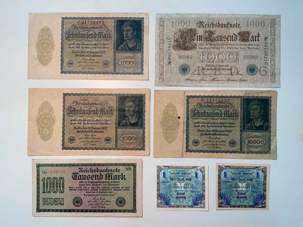 Vintage banknote lot from Germany.