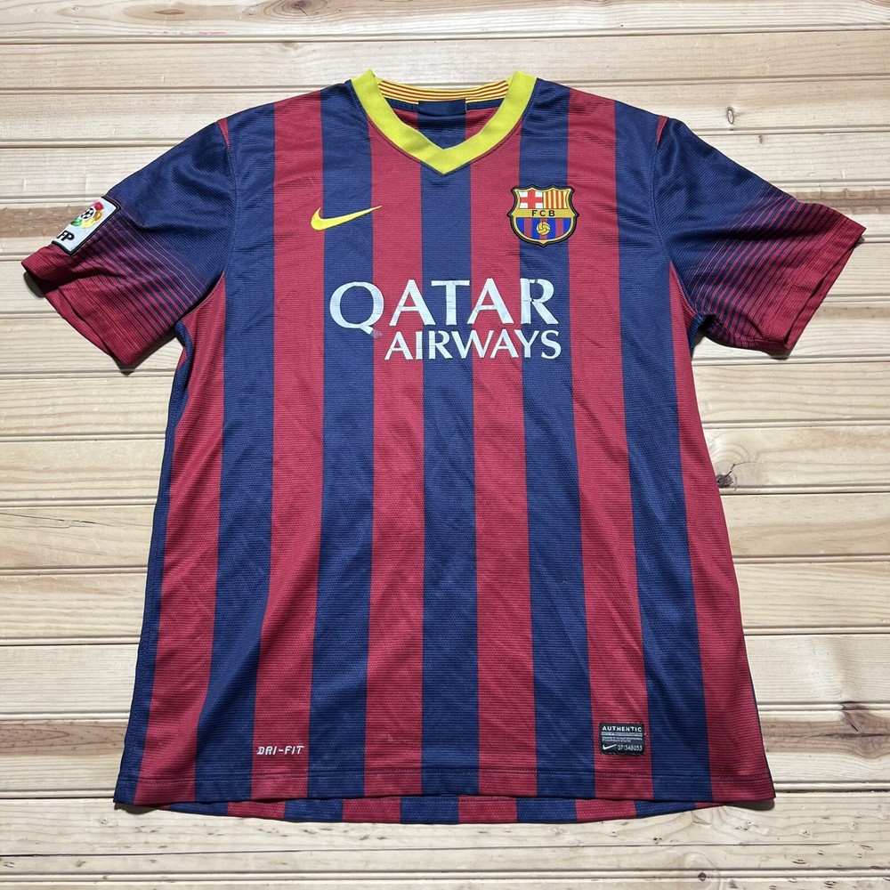 BARCELONA 2013 2014 HOME SHIRT JERSEY NIKE 532822-413 #10 MESSI Size Large