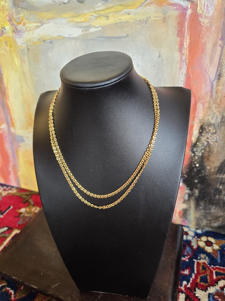 Extra Long 56” Vintage MONET Gold Plated Chain Link Necklace Sautior Flapper B12