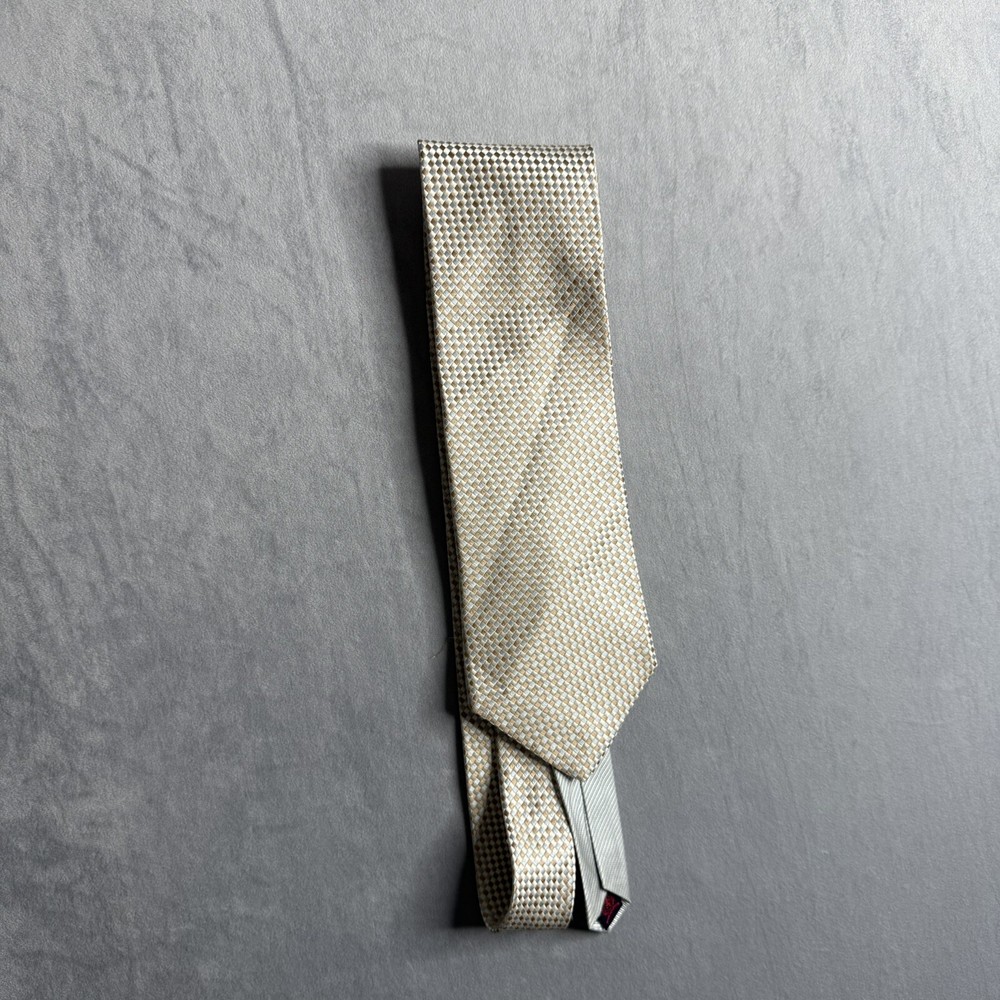 Tommy Hilfiger Vintage Silk Tie Yellow Blue Geometric Design