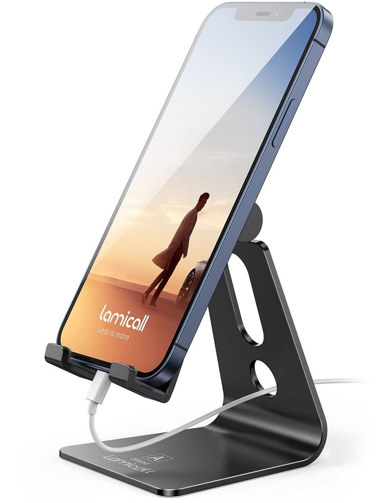 Lamicall Adjustable Cell Phone Stand, Desk Phone Holder, Cradle, Dock, Compatibl