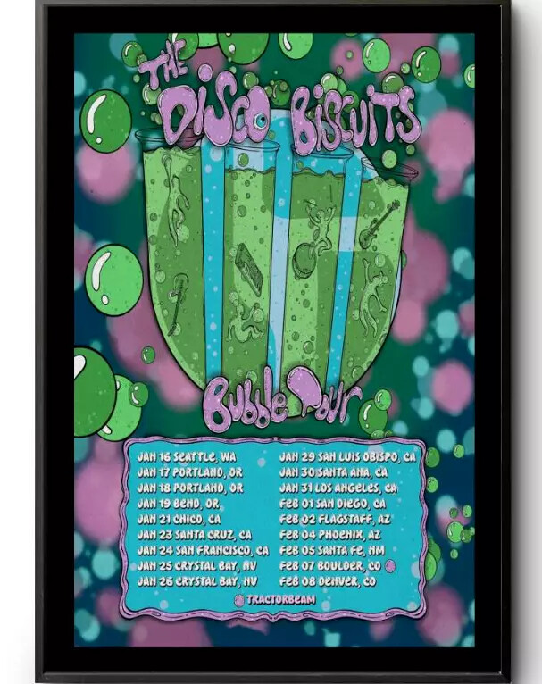 The Disco Biscuits Bubble Tour 2025 Poster - Concert Art for Fans and Collectors