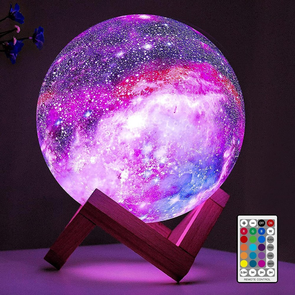 BRIGHTWORLD Moon Lamp Galaxy 5.9 inch 16 Colors LED 5.9inch, Multicolor