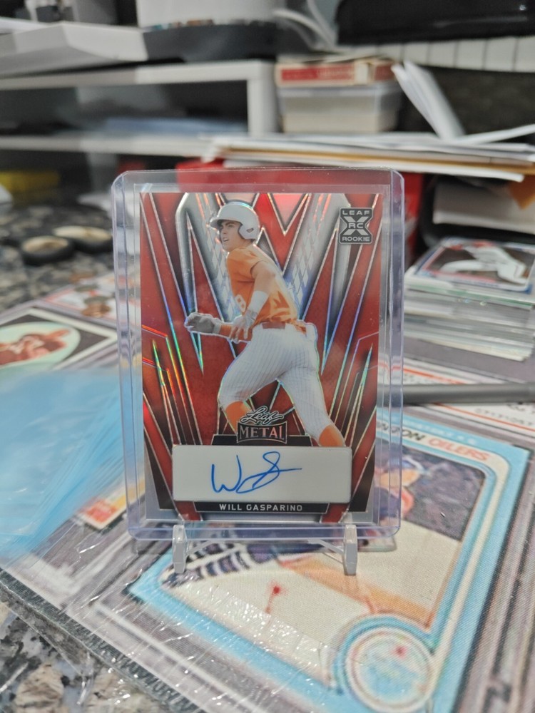 WILL GASPARINO 2024 LEAF METAL XRC ROOKIE AUTOGRAPH RED RC AUTO /20 Q0884