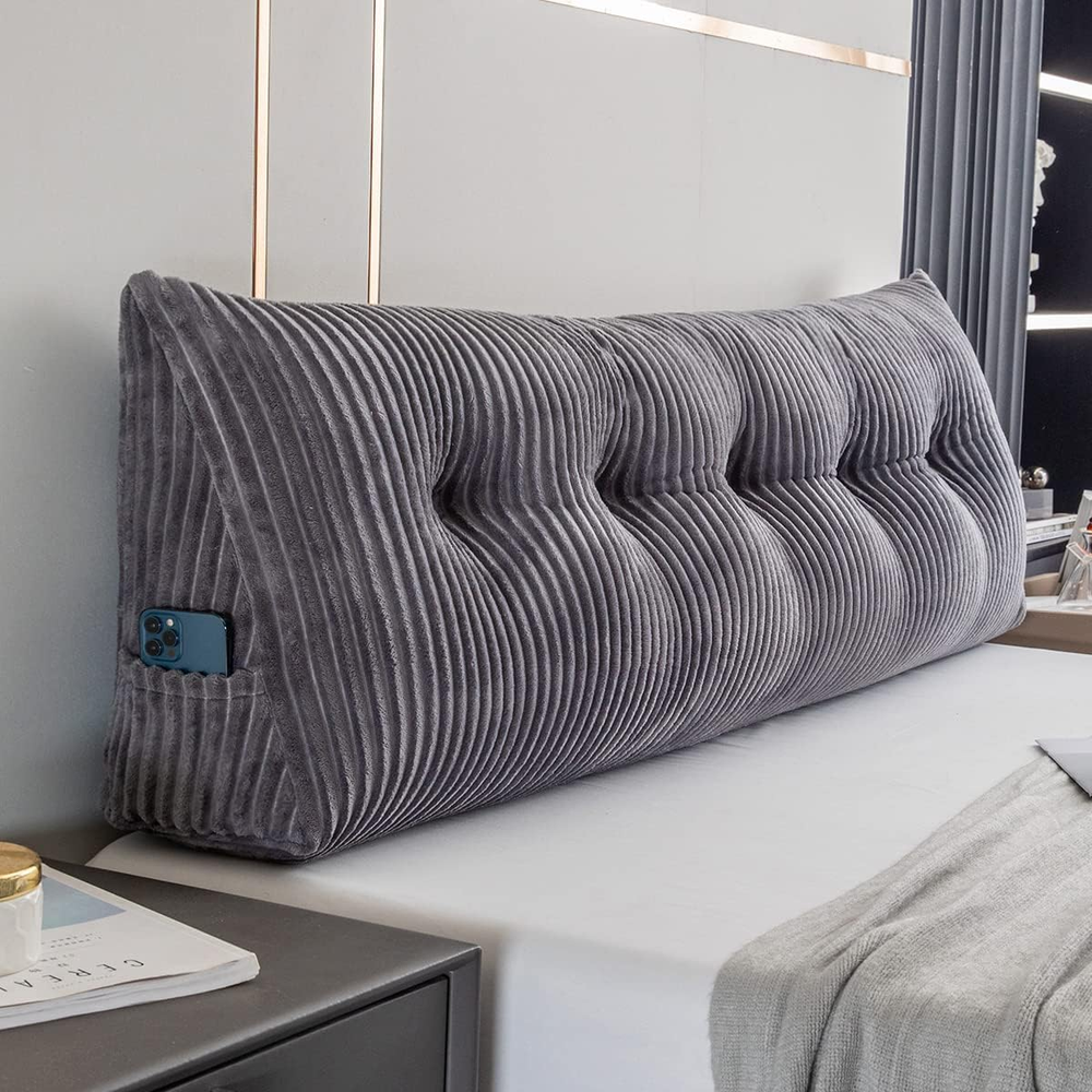 Large Triangular Headboard Wedge Bed Rest Reading Pillow Backrest Positioning Su