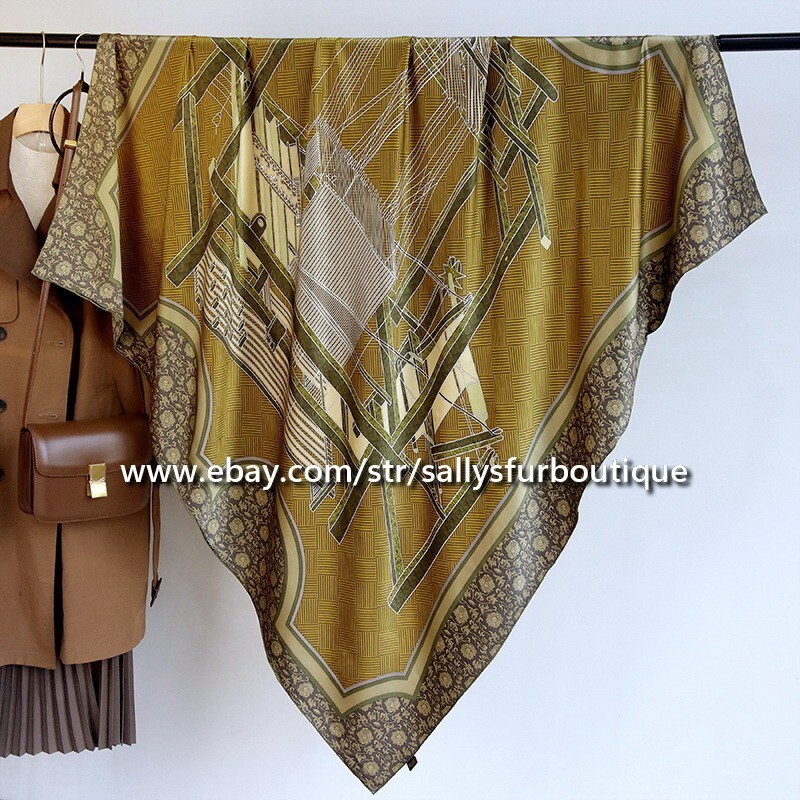 Sallys Boutique Mulberry Silk Wrap Scarf Loom Print Shawl 53 Inch