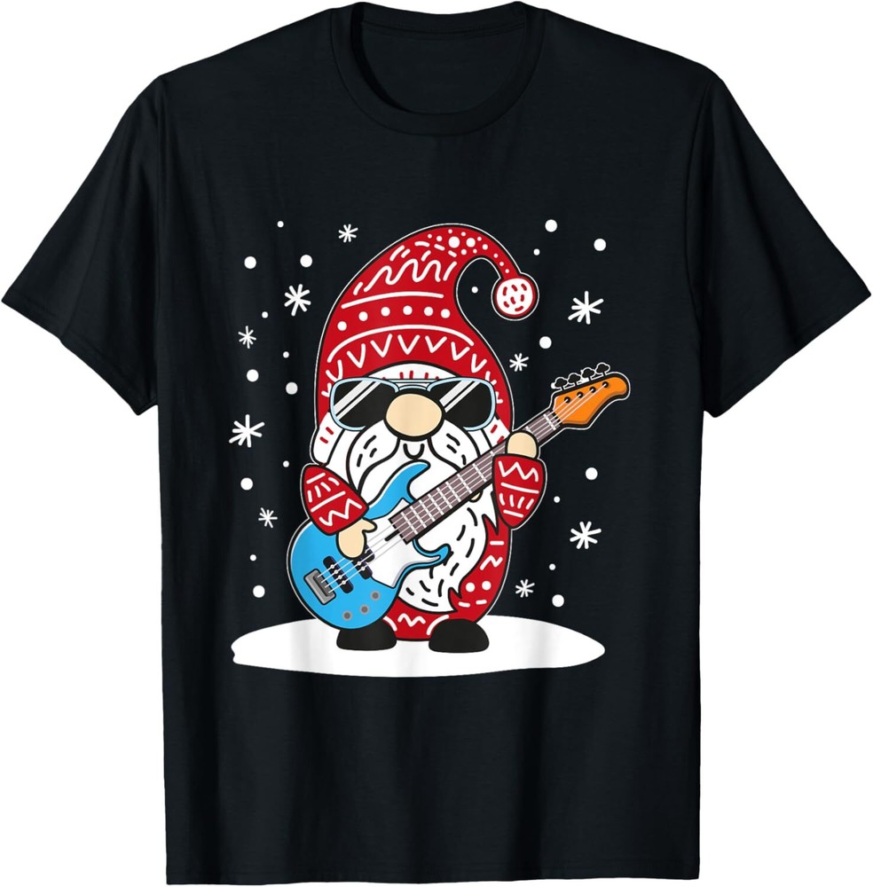 Christmas Bass Guitar Gnome Bass Player Music Lover Musician T-Shirt Hoodie