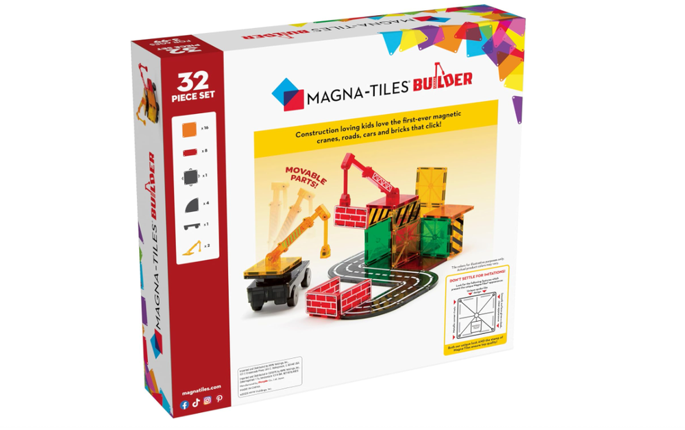 MAGNA-TILES 32-Piece Magnetic Building Blocks Set Free Shipping