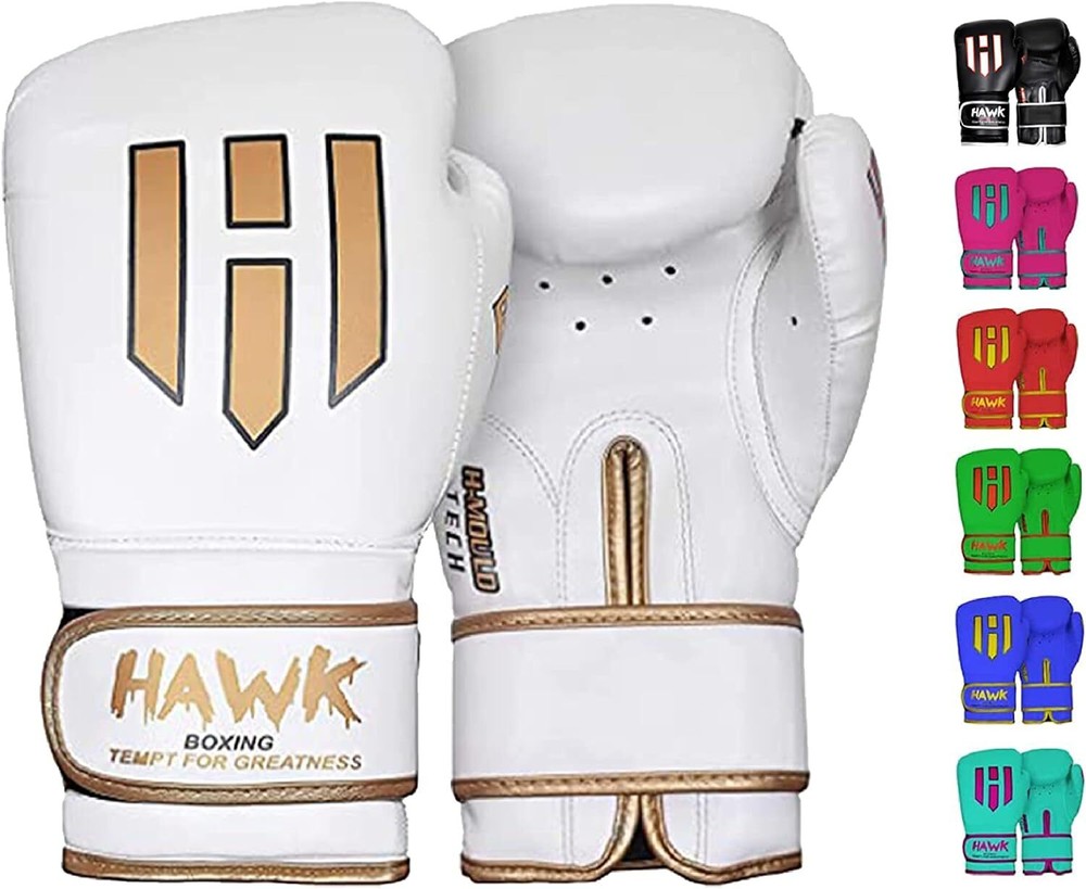 Hawk Sports Boxing Gloves for Men and Women with Foam Padding, 16 oz - White