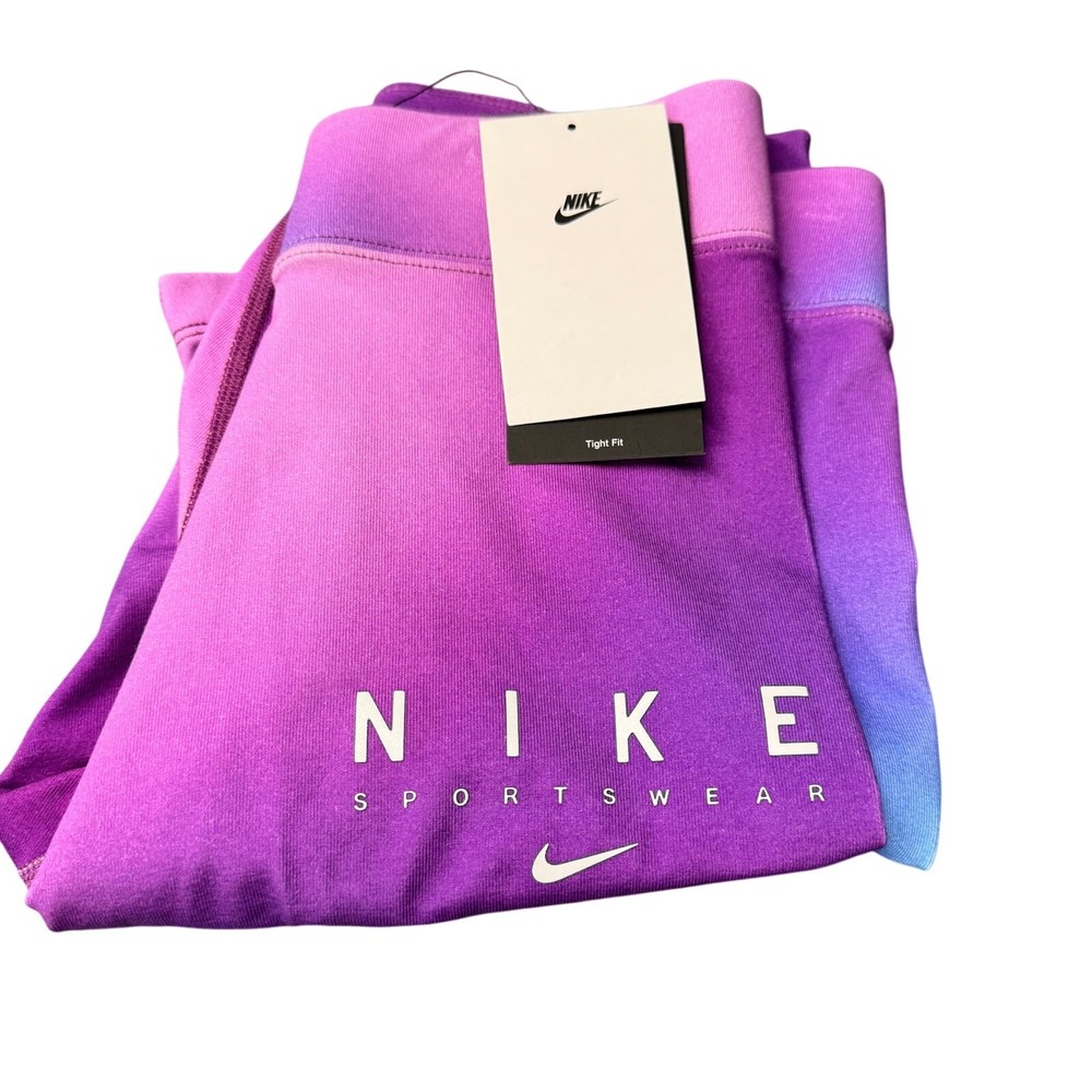 Nike Biker Shorts Womens Small Purple Blue Pull On Athletic Activewear NEW