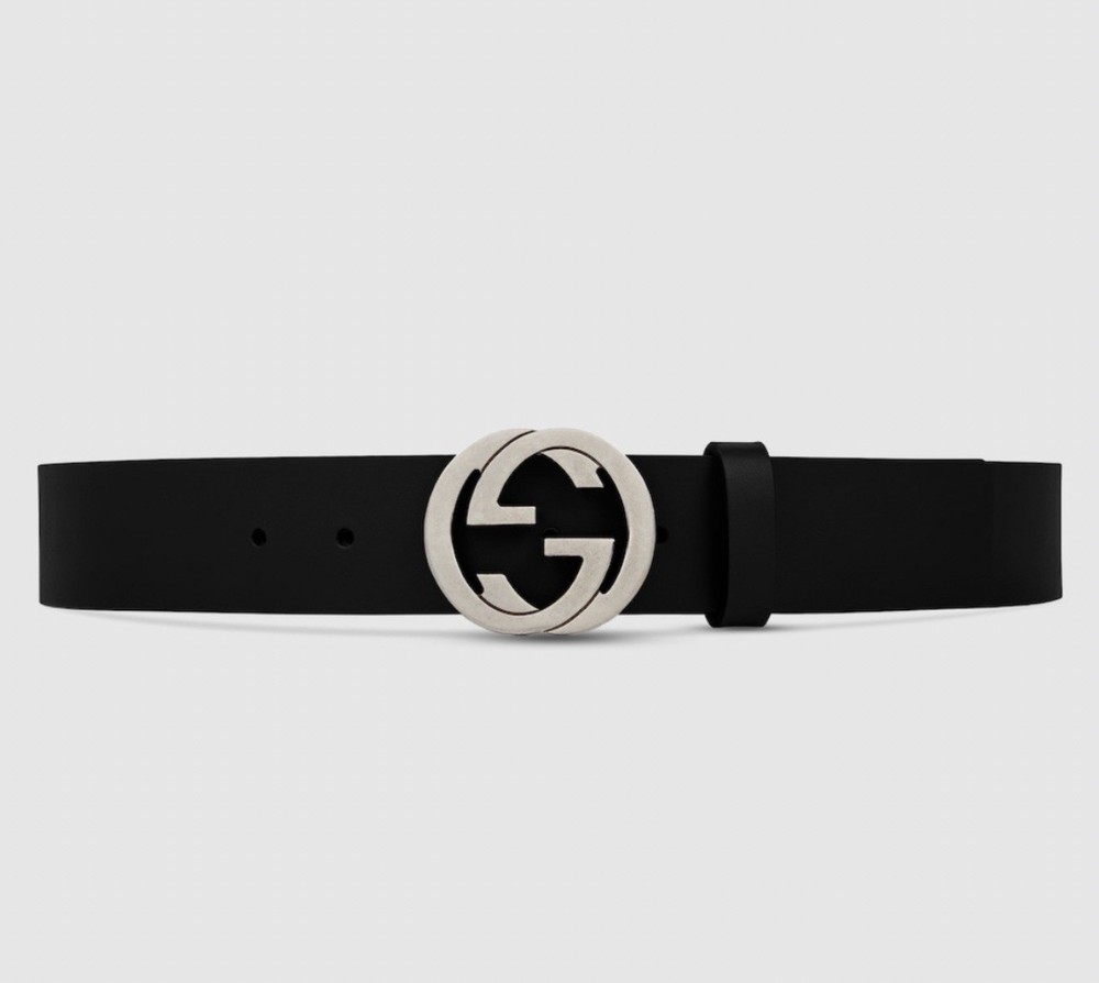 BNWT Gucci Interlocking G Black Silver Belt 95/38 - New with Tags