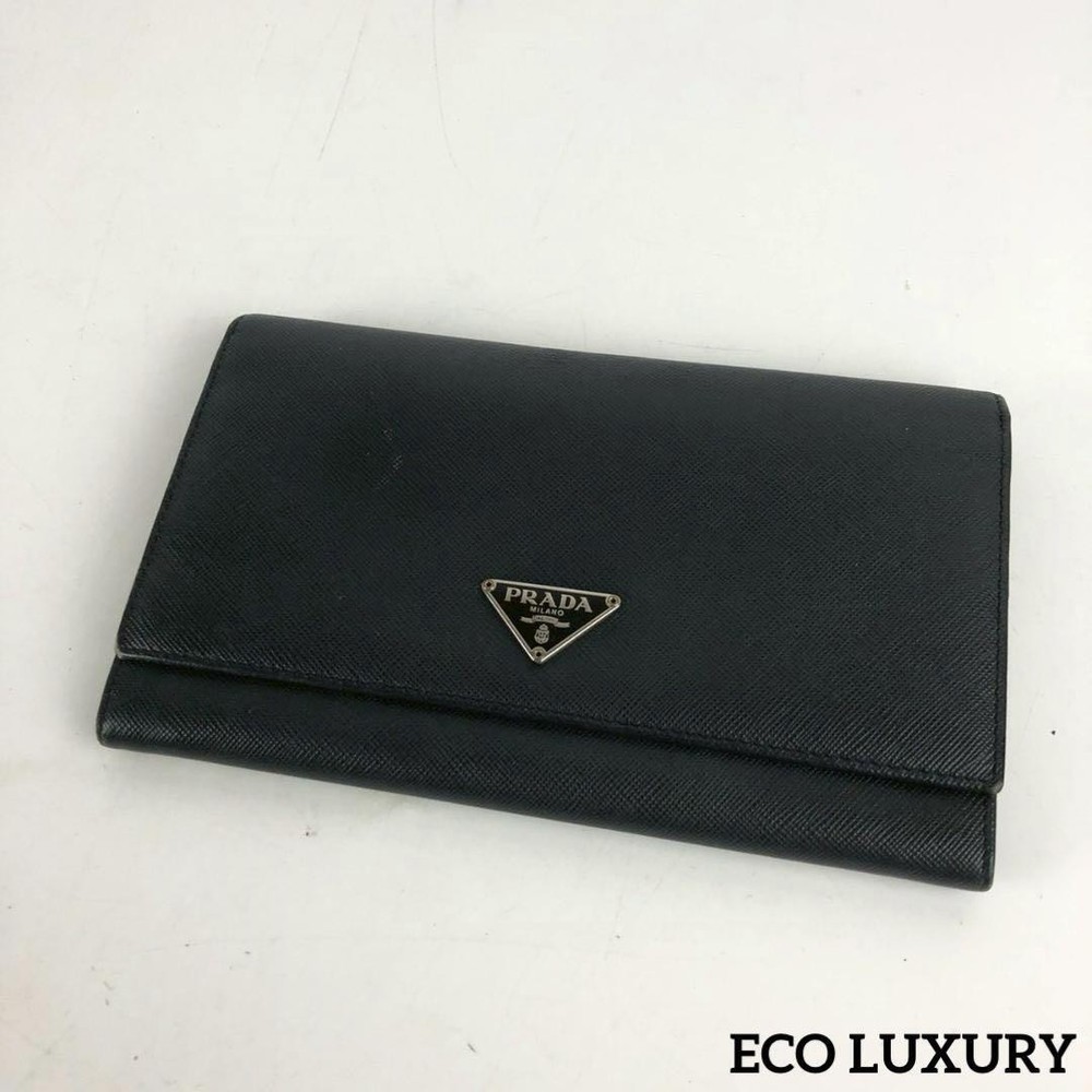 Prada Black Long Wallet for Women Luxury Brand Accessory