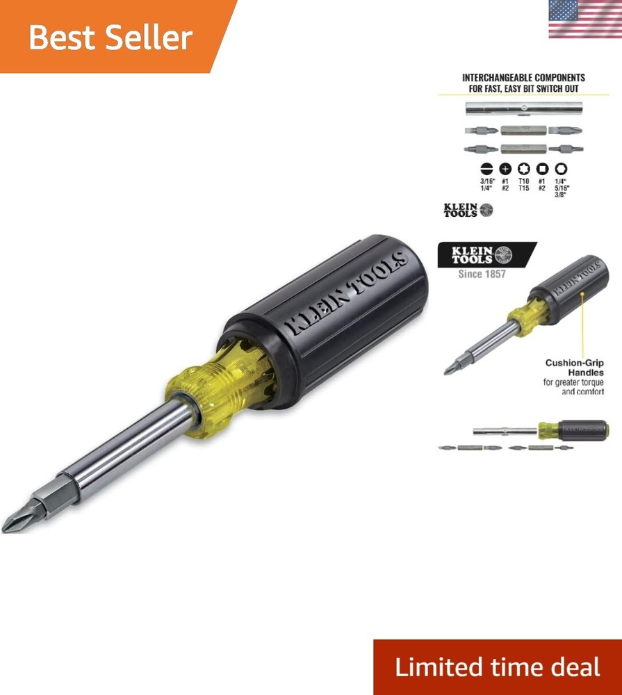 11-in-1 Multi-Bit Screwdriver Set with Phillips Slotted Torx and Square Bits