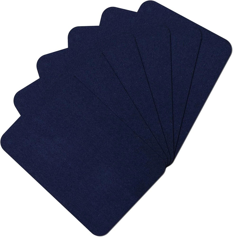 Premium Iron-On Fabric Repair Patches 6PCS Dark Blue High Quality