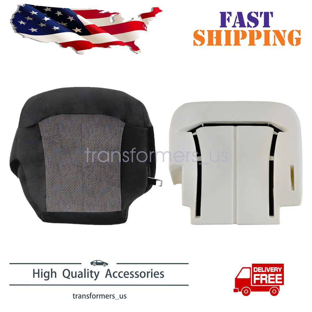 For 1999-2002 Chevy Silverado Passenger Bottom Cloth Seat Cover + Cushion Foam