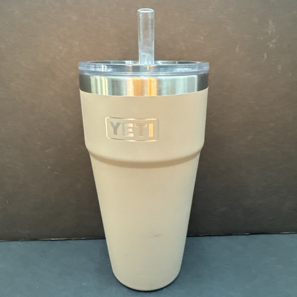 Yeti 26oz Tan Tumbler with Straw Insulated Stainless Steel Cup