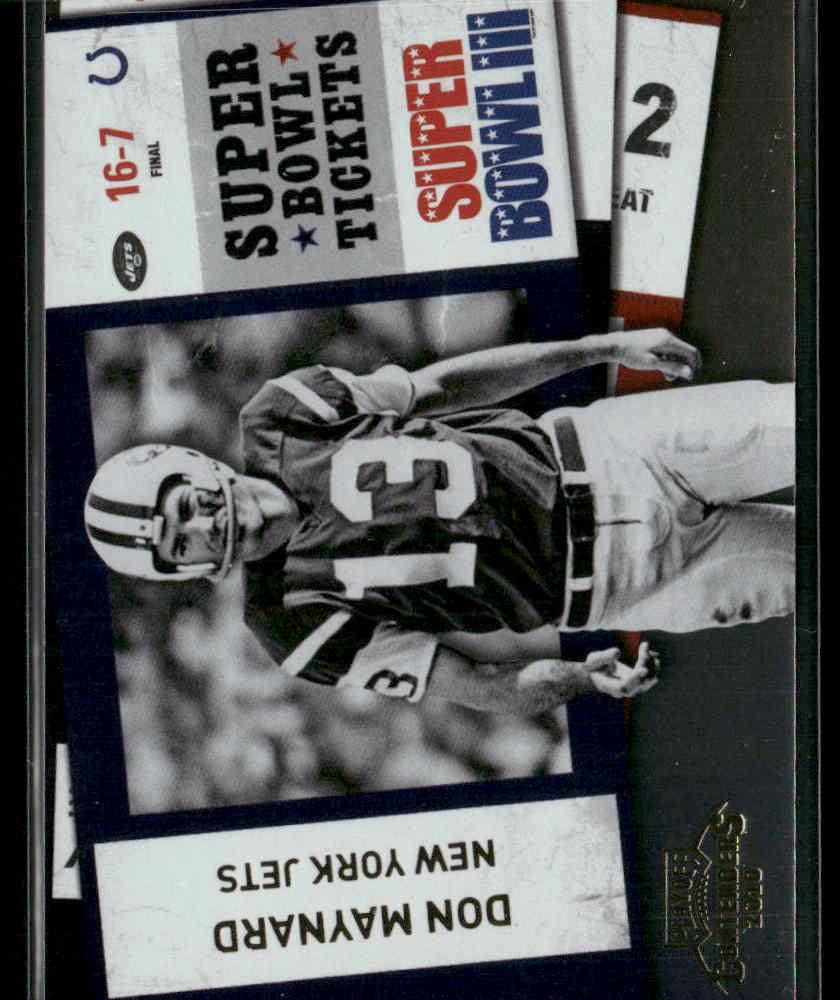 2010 Playoff Contenders Don Maynard Super Bowl Ticket Gold #/100