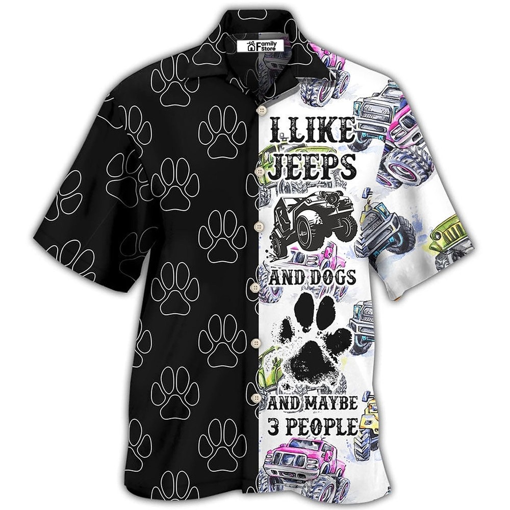 Jeeps I Like Jeeps And Dogs   Hawaiian Shir