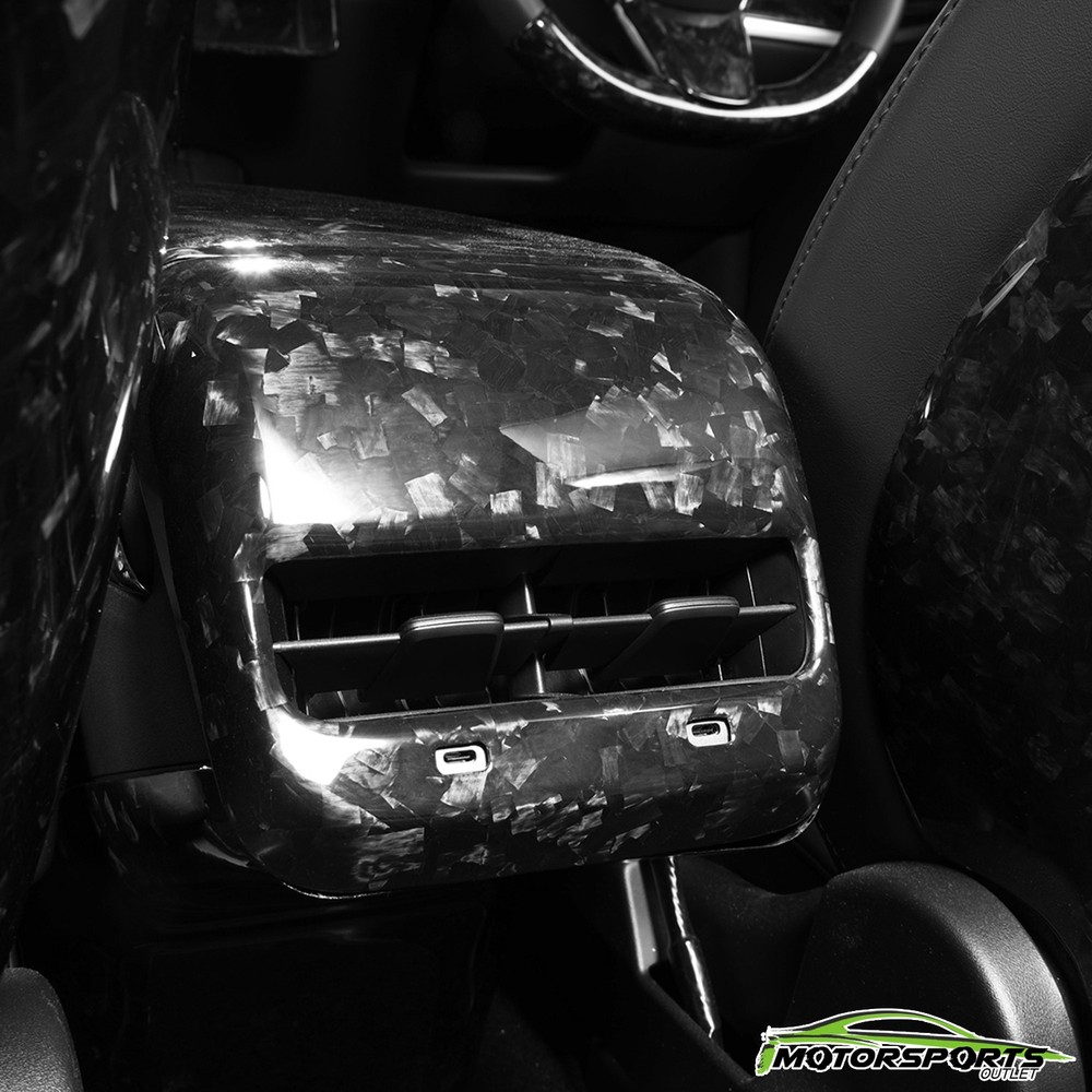 Fit 17-23 TESLA Model 3/Y Forged Carbon Backseat Vent Cap Black