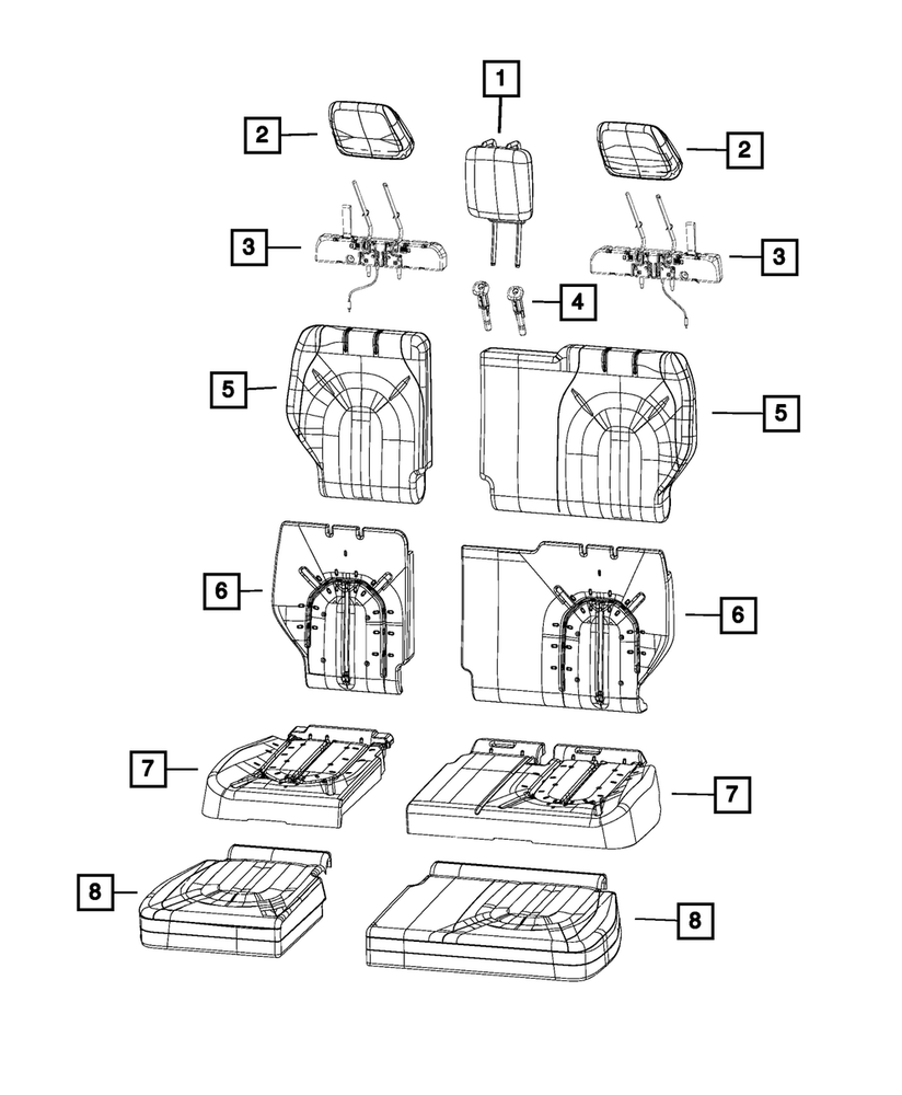Genuine Mopar Rear Seat Cushion Cover Left 7BE79LA3AB