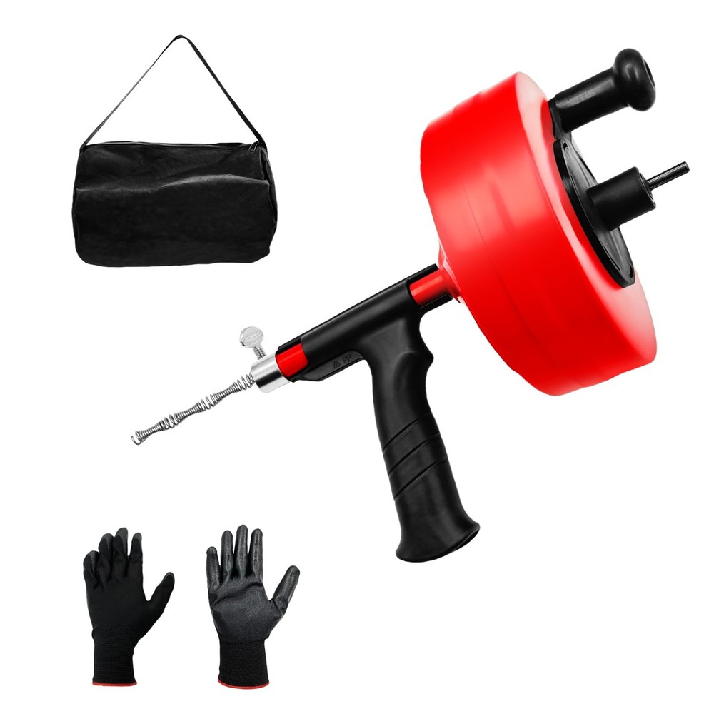 Drain Snake 35 FT, Auger Drain Snake Hair Drain Clog Remover, Drain Snake wit...