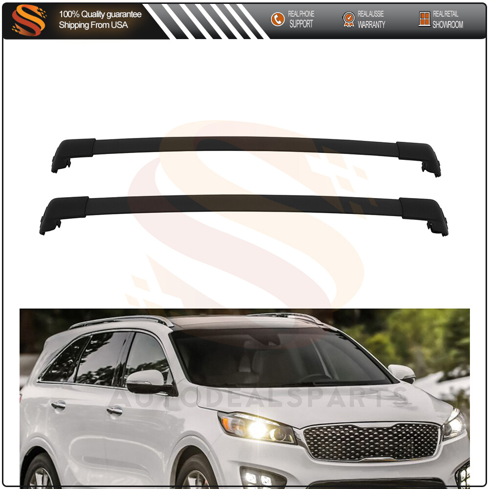 Black Matte Cross Bar Set For 2016-2019 KIA SORENTO Roof Rack Luggage Carrier
