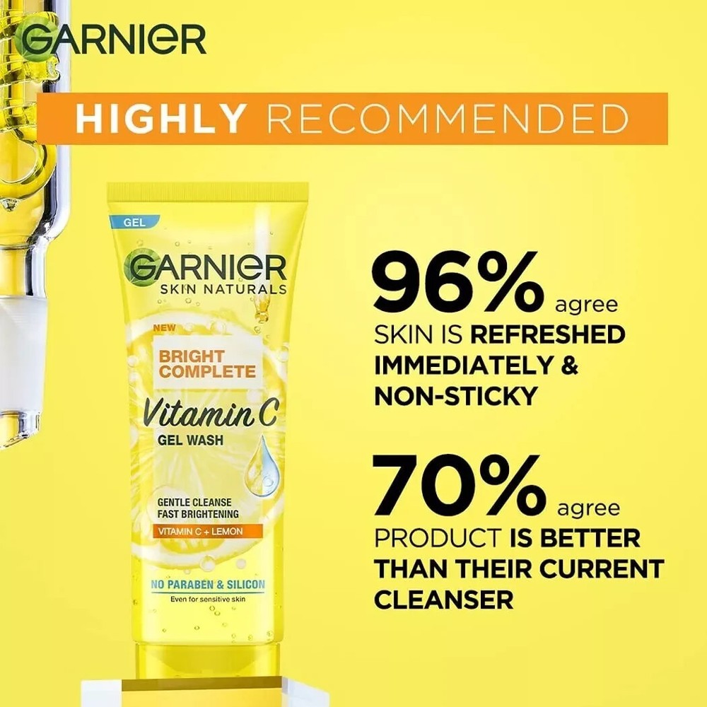 Garnier Vitamin C Gel Face Wash Brightening & Revitalizing Cleanser Glowing Skin