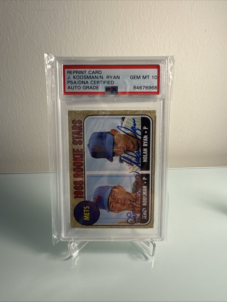 1968 Rookie Stars Card: Nolan Ryan, Jerry Koosman - Autograph Reprint PSA GEM 10