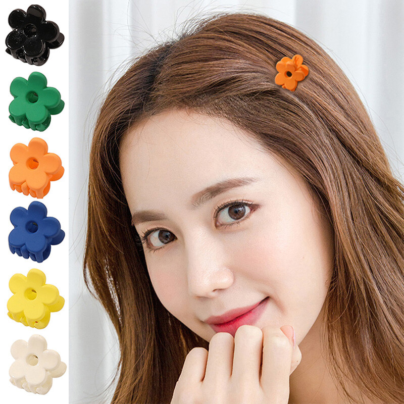 Mini Flowershaped Hair Clips Small Frosted Hair Claw Chic Barrettes DIY INS