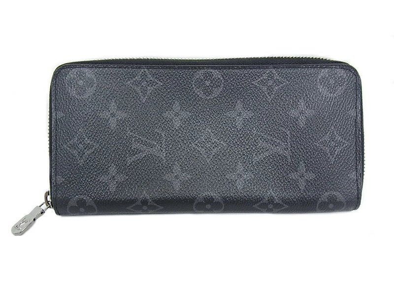 LOUIS VUITTON Monogram Eclipse Zippy Wallet Vertical Zipper Long Used