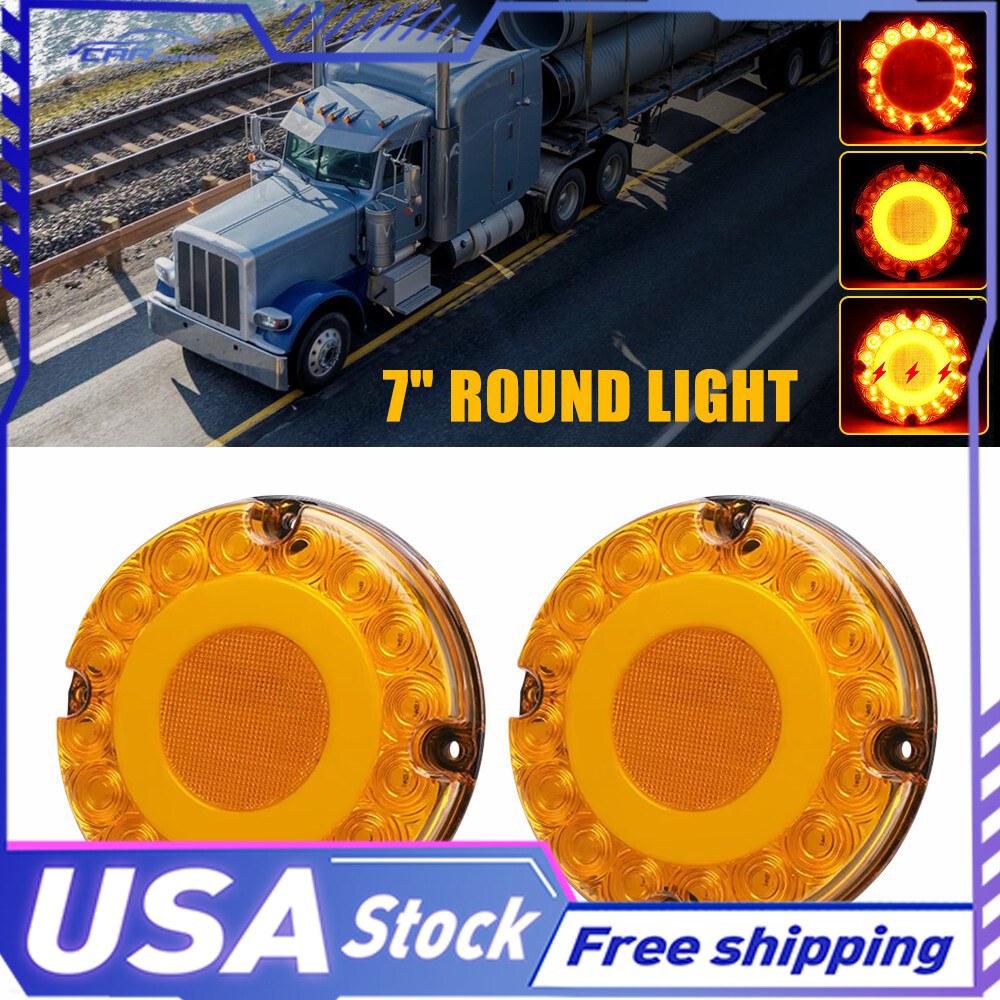 7-inch 36-LED Amber Truck Trailer Bus Stop Turn Signal Tail Brake Light