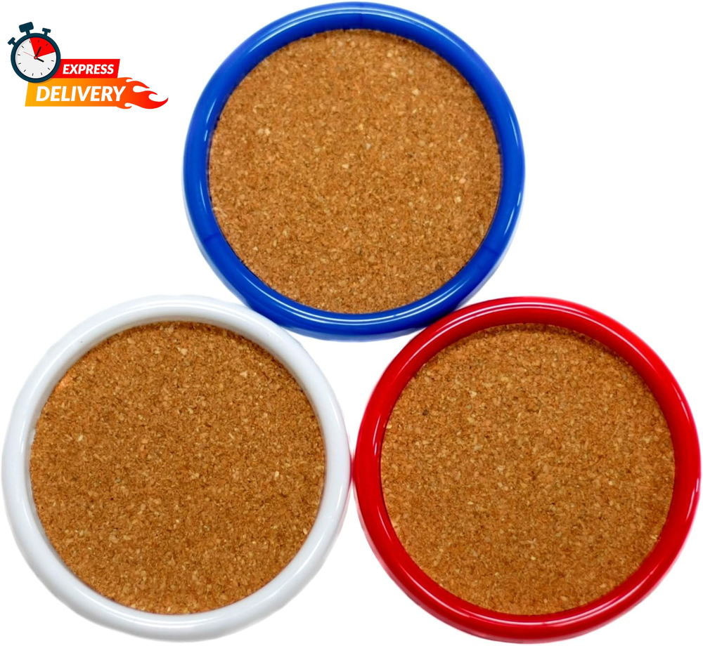 Chef Craft 4-Inch Cork Coasters Set of 4 with Durable Plastic Frame