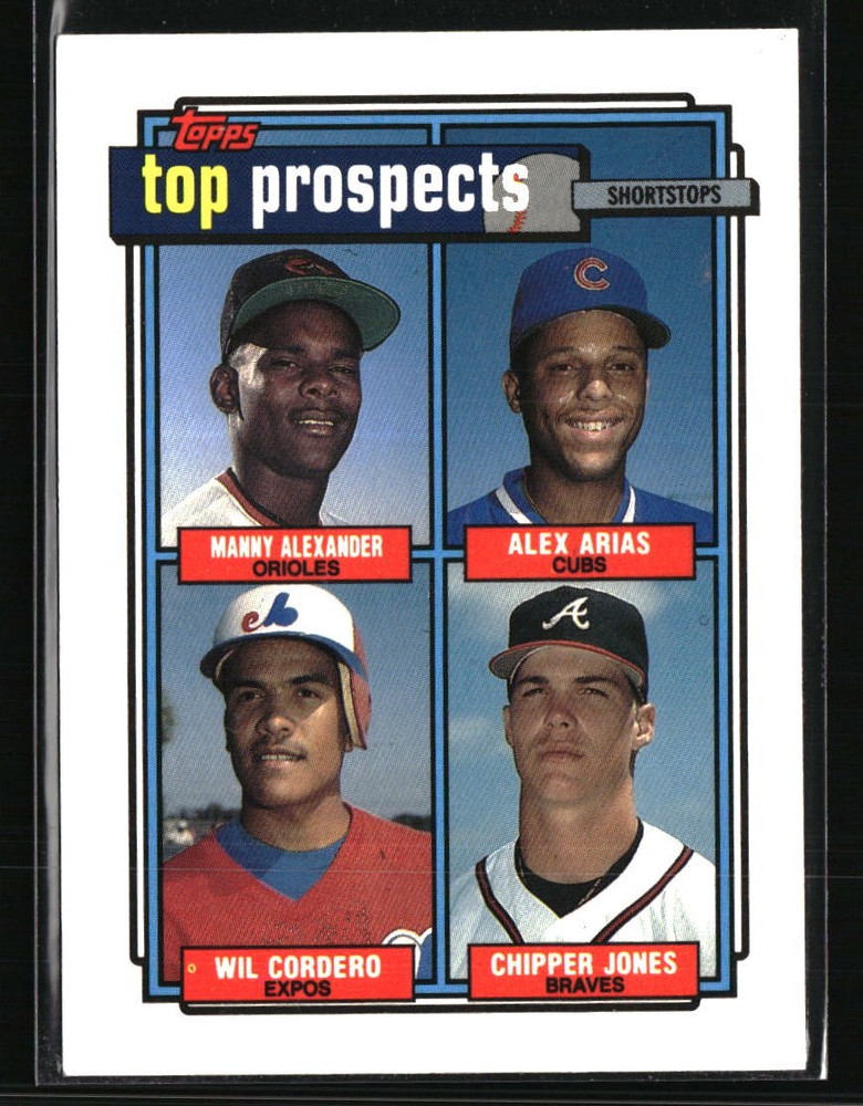 1992 Topps #551 Manny Alexander Alex Arias Wil Cordero Chipper Jones Rookie Card TP