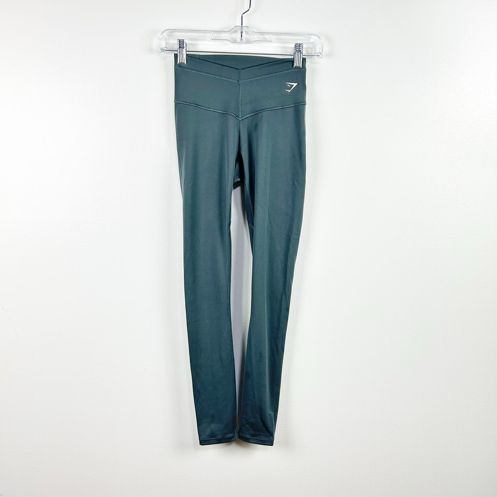 GymShark V Waist Athletic Leggings Slate Teal Small