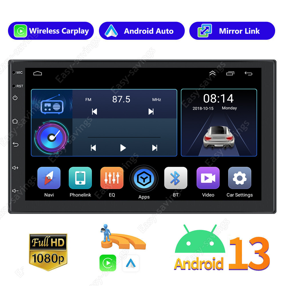 7-inch Double DIN Android 13 Car Stereo with GPS Bluetooth MP5 Player Carplay 32GB