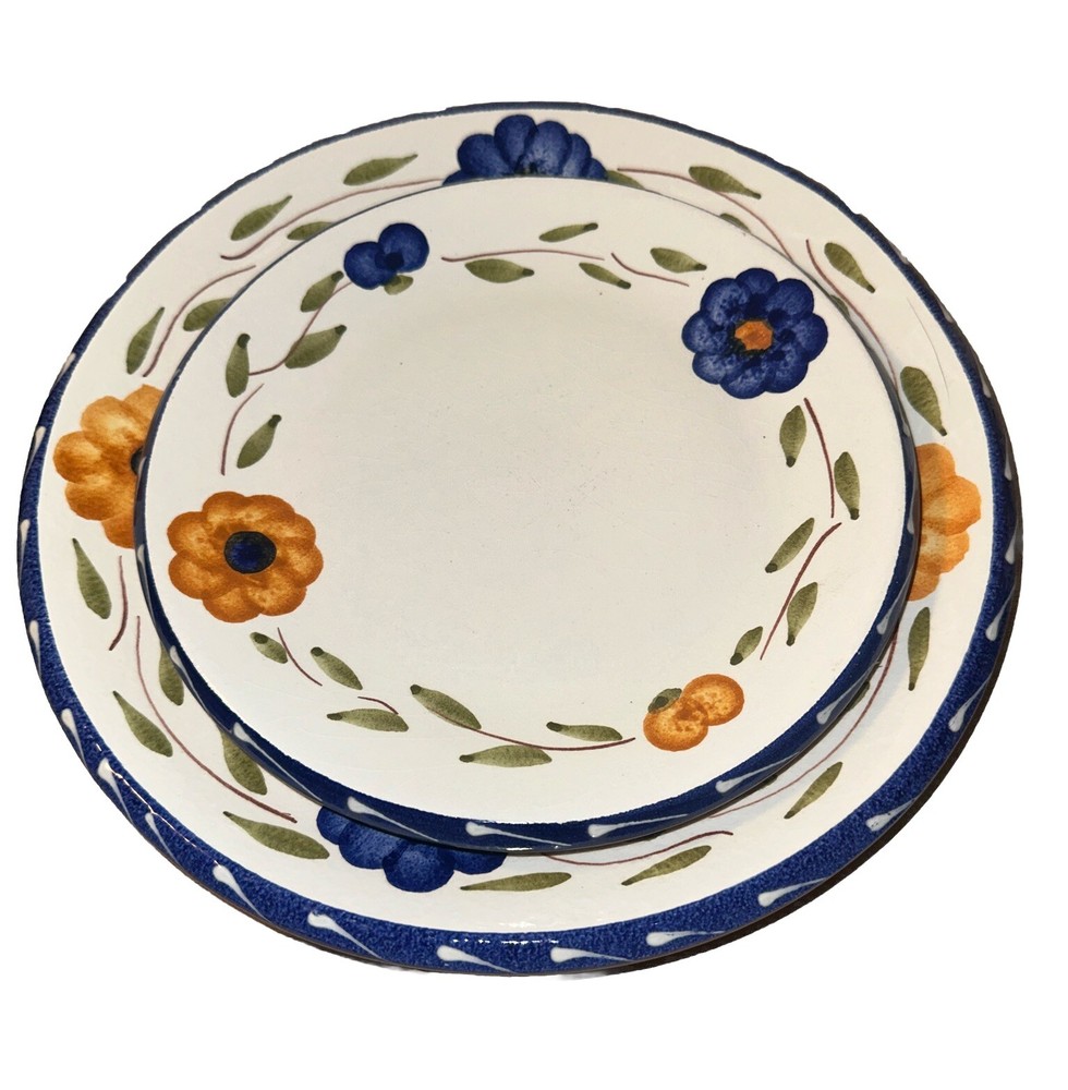 FURIO HOME LA SPEZIA Stoneware 2 Salad & 2 Dinner Plates ITALY 8.25