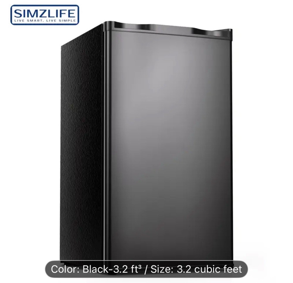 3.2Cu.Ft Single Door Mini Fridge with Freezer Compact Storage Refrigerator Home