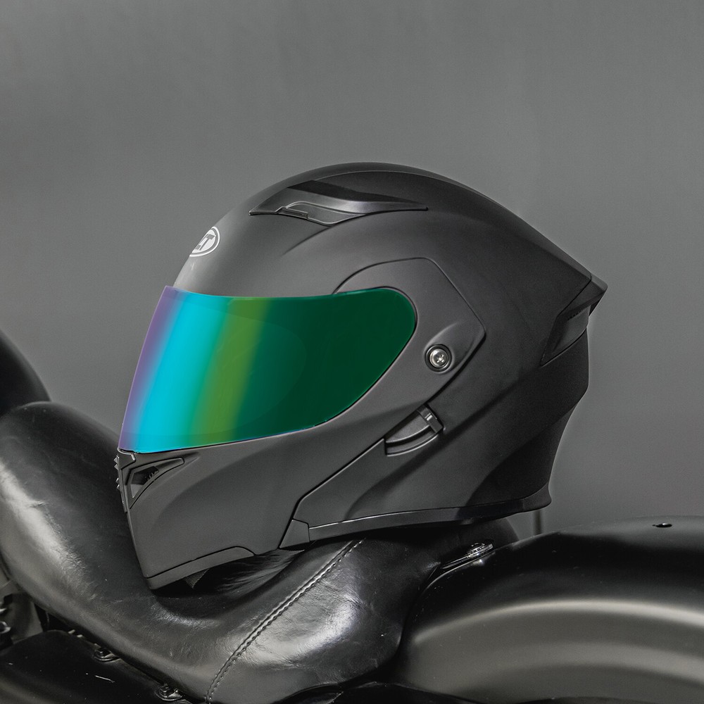 Flip Up Motorcycle Helmet Dual Visor Full Face Modular Integrated Motorbike DOT