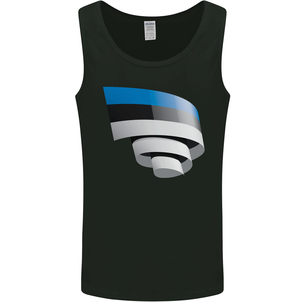 Curled Estonia Flag Estonian Day Football Mens Vest Tank Top
