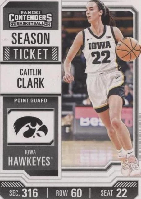 2024 Panini Caitlin Clark Collection College Contenders Rookie Card CC3 Featuring NCAA Star Caitlin Clark for Basketball Collectors and Fans