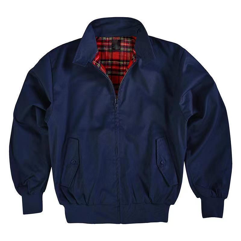 Jackets Autumn Loose Checked Retro Coat Vintage Bomber Men Windbreaker Jacket