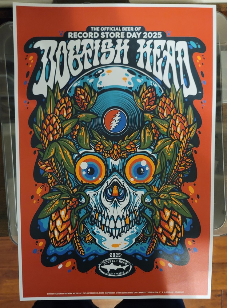 2025 Record Store Day Official RSD Grateful Dead Dogfish Head Poster