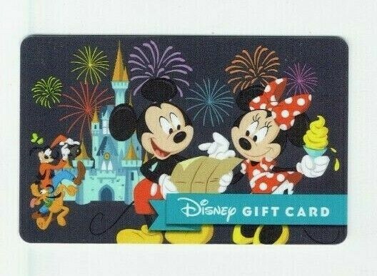 Disney Gift Card Featuring Mickey Minnie Mouse Castle Fireworks Design No Value Included-image