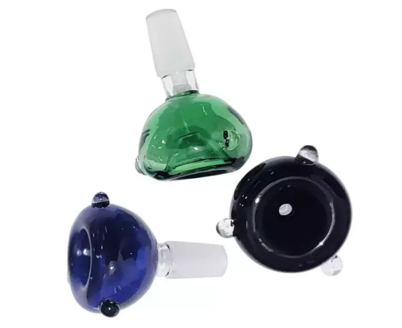 3Pcs 14mm Male Glass Bowls for Water Pipes Hookahs Bongs Colorful Replacement Heads