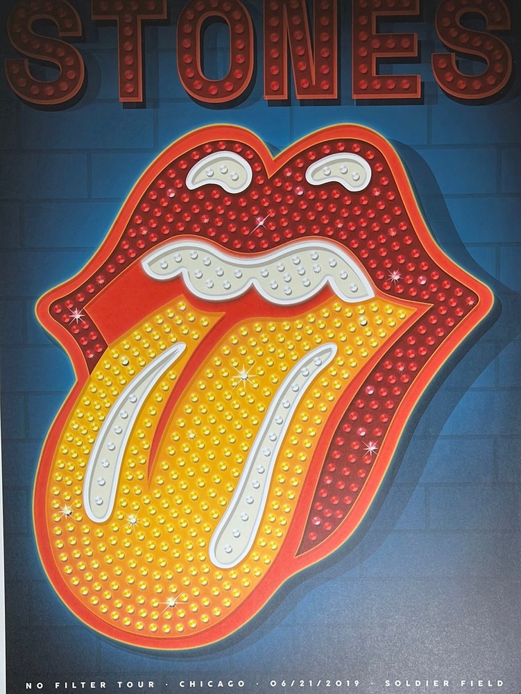 Rolling Stones 2019 No Filter Tour Poster Chicago IL Unframed Concert Decor